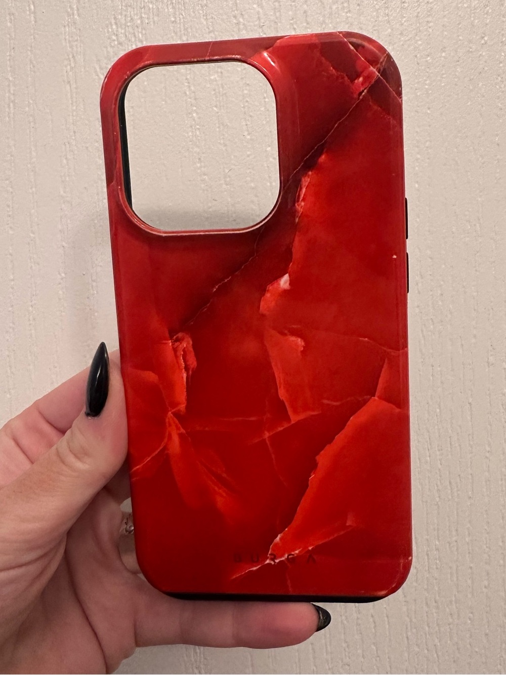 Burga Red Marble IPhone 14 Pro Case